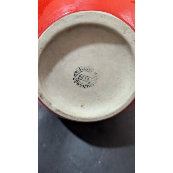 Art Deco Tilted Balloon Pitcher in Tomato Red C. Farmhouse MCM decor - Picture 9 of 10